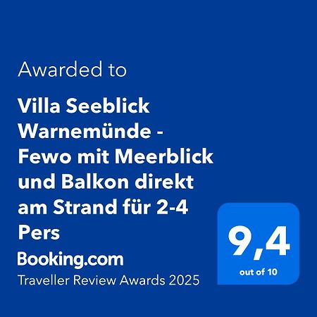 Villa Seeblick Warnemuende - Fewo Mit Meerblick Und Balkon Direkt Am Strand Fuer 2-4 Pers Rostock Esterno foto
